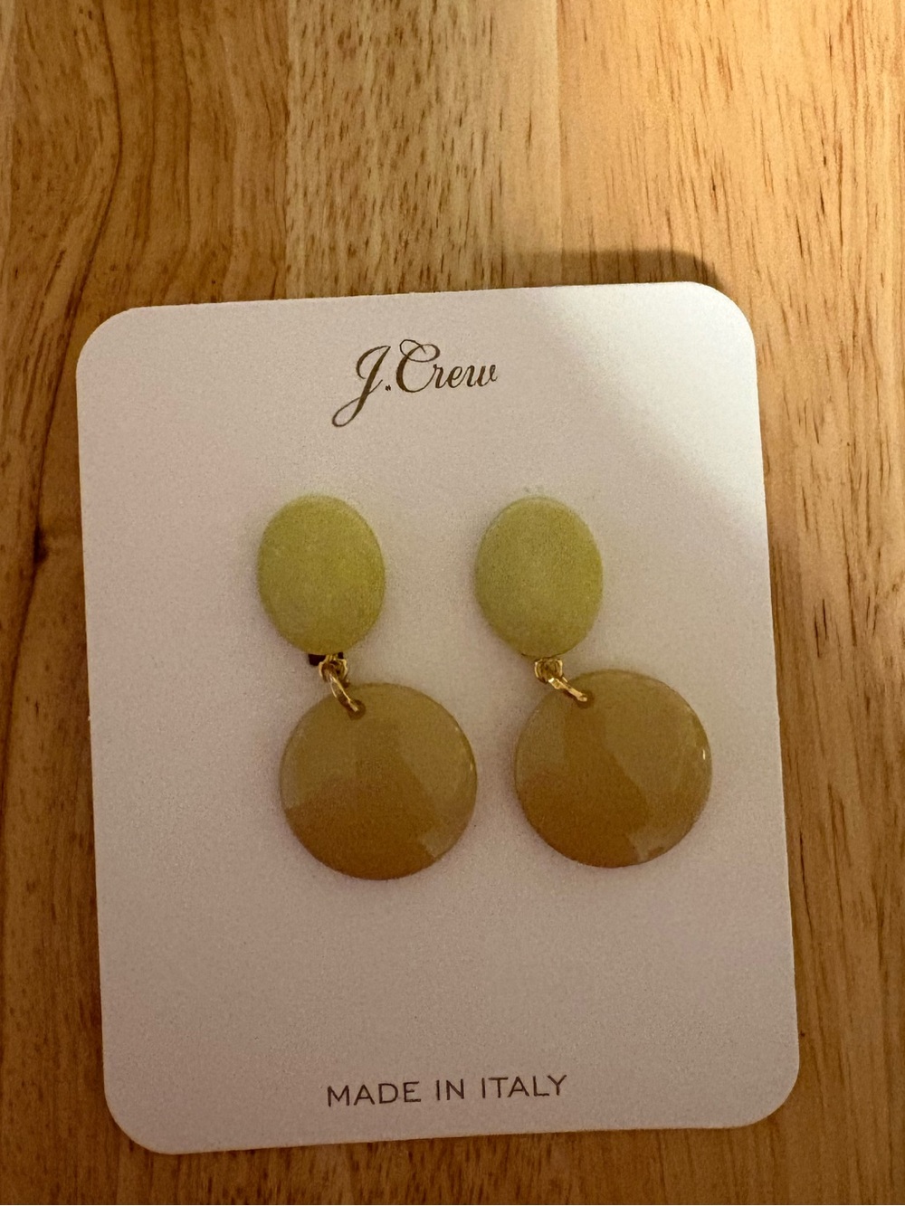 J. Crew Made in Italy Acetate Drop Earrings. New.